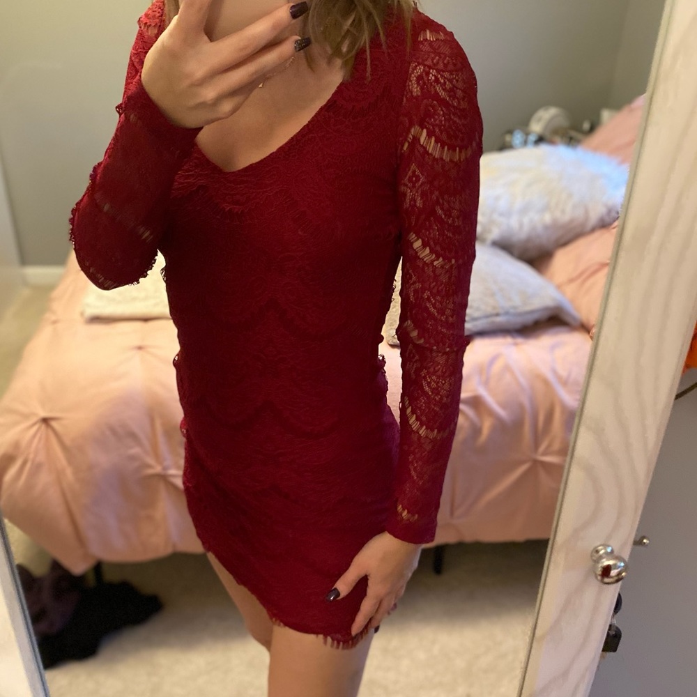 Red, Lace Dress